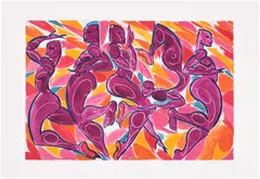 Vivid Virtues by Tunji Adeniyi-Jones, 2023, Unique monoprint in colors, on Somerset paper, with full margins, offered Oct 2025