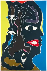 Lonnie Holley, Born into Colors, 2017, Woodcut in colors, on Kozo paper, the full sheet