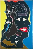 Lonnie Holley, Born into Colors, 2017, Woodcut in colors, on Kozo paper, the full sheet