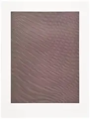 Tauba Auerbach, Mesh Moire V, 2012, Etching in colors, on Somerset paper, with full margins