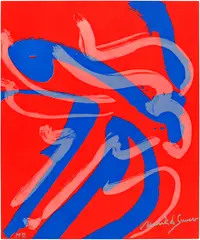Mark di Suvero, Untitled, 2025, Lithograph and screenprint in colors with phosphorescent ink, on wove paper, the full sheet