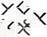 Wade Guyton, X Posters: five plates, 2015-19, Five hand folded digital prints with archival UV curable inks, on linen, the full sheets, all folded (as issued), all contained in the original cardboard boxes