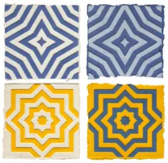 Stars - Four Pointed; and Stars - Eight Pointed by Sol LeWitt, 1996, Two unique monoprint and embossing diptychs, on handmade paper, the full sheets, offered Oct 2025