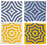 Sol LeWitt, Stars - Four Pointed; and Stars - Eight Pointed, 1996, Two unique monoprint and embossing diptychs, on handmade paper, the full sheets