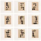 Barry Le Va, VOLTAGE, 2007, The complete set of nine etchings and Xerox prints, on Gampi Chine collé to Magnani Pescia paper, with full margins, with title page and colophon, all loose (as issued), all contained in the original beige linen portfolio with embossed title