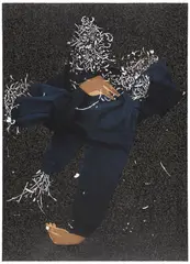 Palimpsest by William Villalongo, 2017, Screenprint in colors with laser cutting and intaglio collage, on wove paper, the full sheet, sold Oct 2025