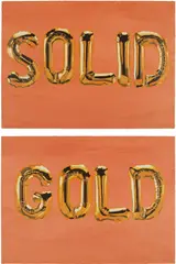 Joel Mesler, Solid Gold, 2022, The complete set of two screenprints in colors with hand-wash, on Saunders Waterford paper, the full sheets