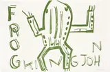 Rose Wylie, King John, Frog, 2017, Lithograph in green, on wove paper, the full sheet