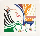 Tom Wesselmann, Bedroom Face with Orange Wallpaper (W.P.I. P8701), 1988, Monumental screenprint in colors, on Museum Board, with full margins