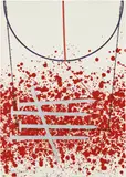 James Rosenquist, Pale Cradle (G. 84), 1974-76, Lithograph and screenprint in colors with painted paper element affixed with brass fastener and embroidery, on Arches Cover paper, the full sheet