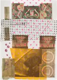 Robert Rauschenberg, Cage, 1983, Screenprint in colors with fabric collage and plastic ruler, on wove paper, the full sheet