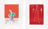 James Rosenquist, On Stage; and Amusement Stops, from The Glass Wishes (G. 1016 & 1024, G. 189 & 197), 1982, Two etching and aquatints in colors, on Somerset Satin paper, with full margins