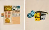 Robert Rauschenberg, Horsefeathers Thirteen-I; and Horsefeathers Thirteen-XIV (G. 421 & 427), 1972, Two offset lithograph, screenprint, collage, and embossings in colors, one with pochoir, on Angoumois à la Main and Jeff Goodman handmade gray papers, with full margins