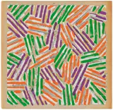 Jasper Johns, Untitled (U.L.A.E. 13), 1977, Screenprint in colors, on Patapar printing parchment, with full margins, folded (as issued), accompanied by the book Jasper Johns/Screenprints