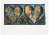 Jim Dine, Two Hearts for the Moment (D'O. & F. 183), 1985, Offset lithograph and etching in colors with hand-coloring, on Rives BFK paper, with full margins