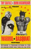 Andy Warhol and Jean-Michel Basquiat, 'Warhol / Basquiat: Paintings' Exhibition Poster, 1985, Offset lithographic poster in colors, on coated wove paper, the full sheet (unfolded), accompanied by two black and white photographs of the artists by Coreen Simpson at the opening of the exhibition