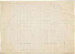 Untitled by Frank Stella, 1961-62, Unique graphite study, on Hamilton Bond graph paper, framed, sold Oct 2025