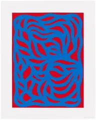 Loops, Red/Blue (K. 1999.13) by Sol LeWitt, 1999, Linocut in colors, on Somerset Satin paper, with full margins, sold Oct 2025
