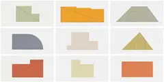 Robert Mangold, Multiple Panel Paintings, 1973-1976 (S. & S. 1977.02), 1988, The complete set of nine screenprints in colors, on Fabriano Cotton paper, with full margins, with title page, all bound in a plastic clip (as issued)