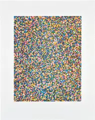 Tauba Auerbach, A Half Times A Half Times A Half (Coarse), 2008, Etching and aquatint in colors, on Somerset paper, with full margins