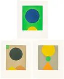 Etel Adnan, Le Poids du Monde: three plates, 2016, Three etchings in colors, on Arches paper, with full margins