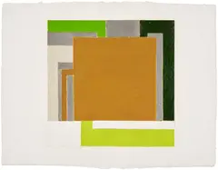 Peter Halley, Untitled (Brown Cell), 1992-93, Unique monorelief in colors, on handmade paper, with full margins
