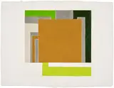 Peter Halley, Untitled (Brown Cell), 1992-93, Unique monorelief in colors, on handmade paper, with full margins