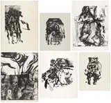 Willem de Kooning, Untitled: six prints (G. 42-45, 47 & 48), 1966, Six lithographs, on Arches and Rives BFK papers, with full margins and the full sheets
