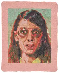 Chuck Close, Susan (B. 50), 1988, Handmade pressed paper pulp in colors, with full margins