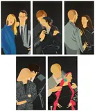 Alex Katz, Pas de Deux (S. 281-285), 1993-94, The complete set of five screenprints in colors, on Arches Cover paper, the full sheets