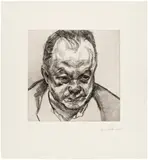 Lucian Freud, Head of Bruce Bernard (H. 26), 1985, Etching, on Arches paper, with full margins