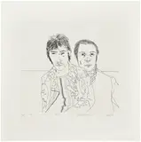 David Hockney, Ossie and Mo (S.A.C. 66, M.C.A.T. 64), 1968, Etching, on Crisbrook handmade paper, with full margins