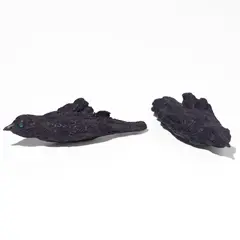 Kiki Smith, Bird (two works) (W. 91), 1999, Two cast bronze multiples with two emeralds each
