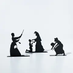 The Bush; Skinny; and De-boning by Kara Walker, 2002, The complete set of three free-standing, laser-cut stainless steel multiples, painted black, all contained in the origin, sold Oct 2025