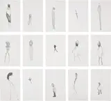 Nicola Tyson, Group #15, 1994, 15 unique graphite drawings, on wove paper