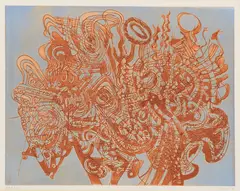Avinash Chandra, Girls with Lotus Flowers, 1970, Etching and aquatint in colors, on T.H. Saunders paper, with full margins