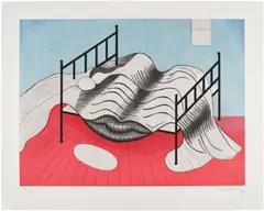Louise Bourgeois, Le Lit Gros Édredon (with lips) (MoMA 480.3), 1997, Etching, aquatint, drypoint and engraving in colors, on Somerset paper, with full margins