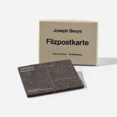 Filzpostkarte (Felt Postcard) (S. 539) by Joseph Beuys, 1985, Screenprint in white on felt, contained in the original accompanying card box, sold Oct 2025