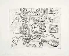 Carroll Dunham, Untitled (K. A34), 1994, Lithograph, on Zerkall paper, with full margins