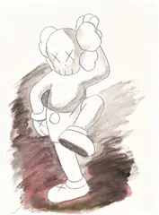 Fire Dance by Kaws, 2002, Unique graphite drawing, on wove paper, sold Oct 2025