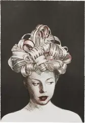 Will Cotton, Ribbon Candy, 20, 2010, Unique monoprint lithograph in colors, on wove paper, the full sheet