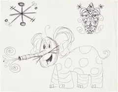 Untitled by Kenny Scharf, 1983, Unique ballpoint pen drawing, on laid stationary paper, executed in the United States, unframed, sold Oct 2025