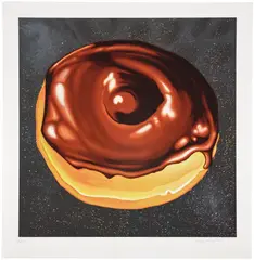 Cosmic Donut by Kenny Scharf, 2008, Screenprint in colors with crystal glitter, on illustration board, with full margins, sold Oct 2025