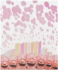 Untitled (Smile-ism No. 18) by Yue Minjun, 2006, Lithograph in colors, on heavy wove paper, the full sheet, sold Oct 2025