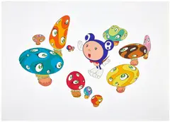 !N-Cha! by Takashi Murakami, 1999, Screenprint in colors, on wove paper, with full margins, sold Oct 2025