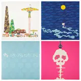 Into the Dream [Jumbo Corn Head Mushroom]; Moon; Snow; and Mushroom Bomb PINK by Takashi Murakami, 1999 & 2001, Four offset lithographs in colors, on smooth wove paper, the full sheets, sold Oct 2025