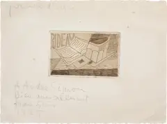 Juan Gris, Rideau, from Mouchoir de Nuages (Curtain, from Handkerchief of Clouds), 1925, Etching in bistre, on heavy wove paper, with full margins