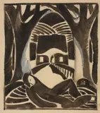 Juliette Nichols, [Figure Laying Under Trees]