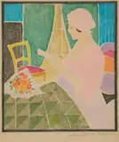 Juliette Nichols, [Seated Woman Reading with Bouquet]