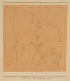Paul Klee, Elefantengruppe (Group of Elephants), 1917, Mine de Plomb drawing, on wove paper mounted to card